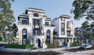 Phối cảnh biệt thự góc đường dự án Gladia Khang Điền
