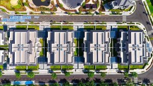 Tiến độ xây dựng khu đô thị Gladia Khang Điền nhìn từ trên cao