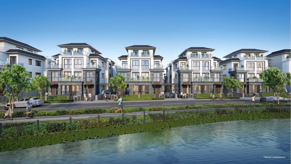 Phối cảnh khu nhà phố ven sông Gladia By The Water Khang Điền
