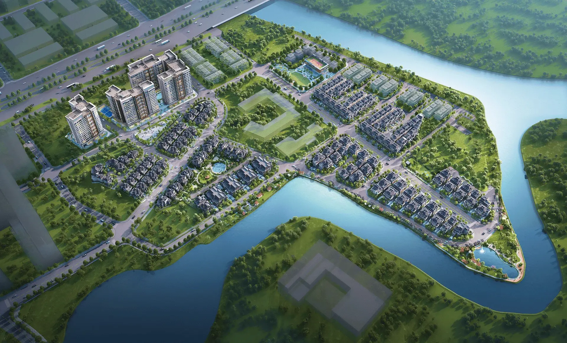 Phối cảnh căn hộ Gladia Heights trong khu đô thị Gladia by the Waters Khang Điền